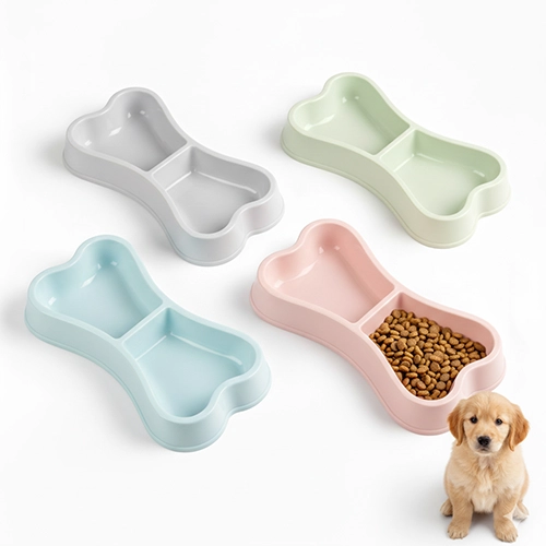 Pet Food - Water Double Side Bowl | Bone Shape