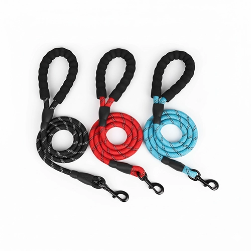 Round Rope Leash With Rubber Handle